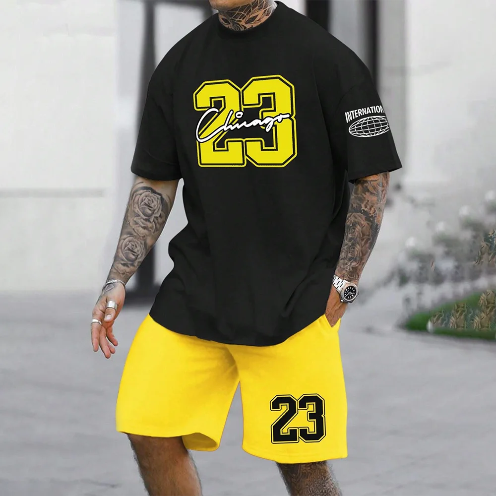 2024 New Fashion  3D Printed Men's Suit Oversized Clothing Short Sleeve Shorts Suit Men's Sportswear Summer Casual Suit