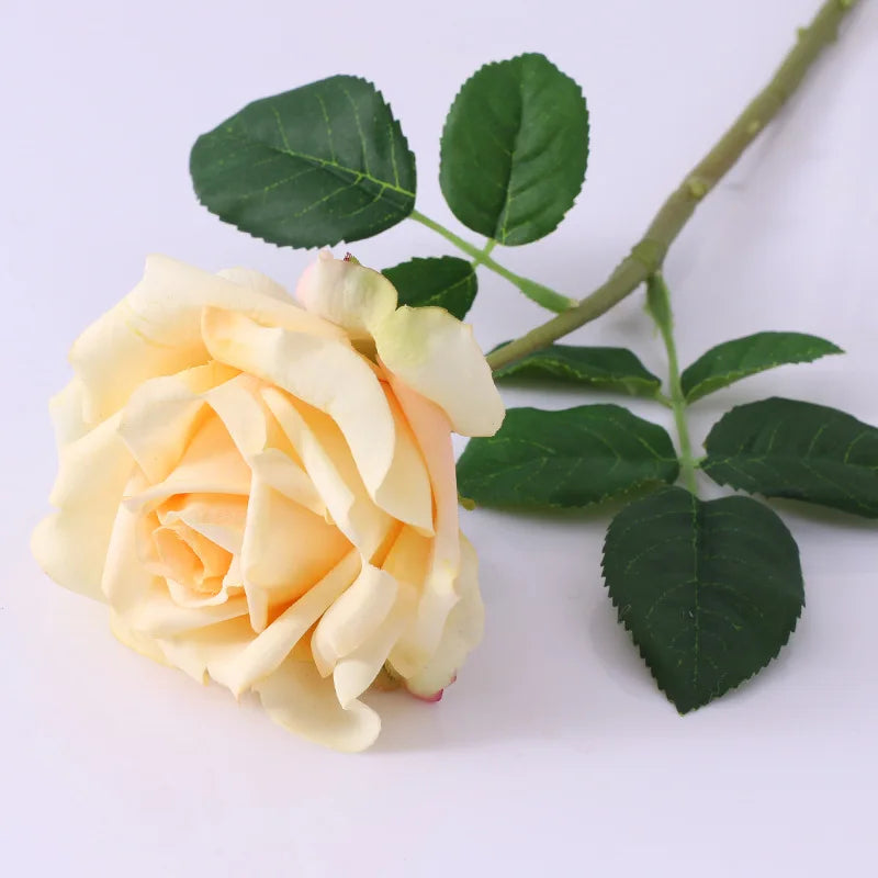 High-quality Simulation True Touch Curling Roses Artificial Flower Bridal Bouquet Wedding Home Decoration Valentine's Day Gift