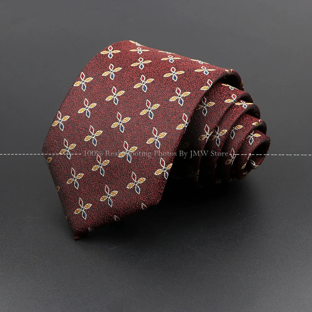 New Design Wedding Men Tie Brown Solid Striped Paisley Flower Neckties Men Business Dropshipping Groom Collar Accessories Gift