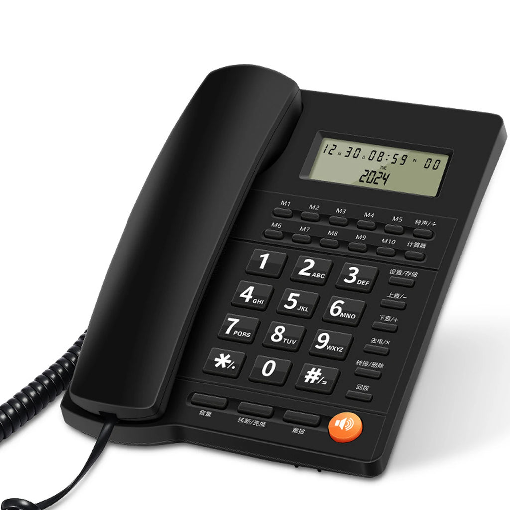 Desk Corded Telephone With Display For Home/Hotel/Office Support Music On Hold Landline Phone Corded B