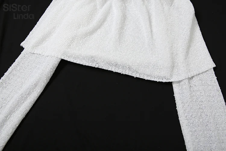 Sisterlinda Summer Release Junior Sexy Floor-Length High Street Skirt Suit W24S52557 Girl White Waist Exposure Fishtail Skirt