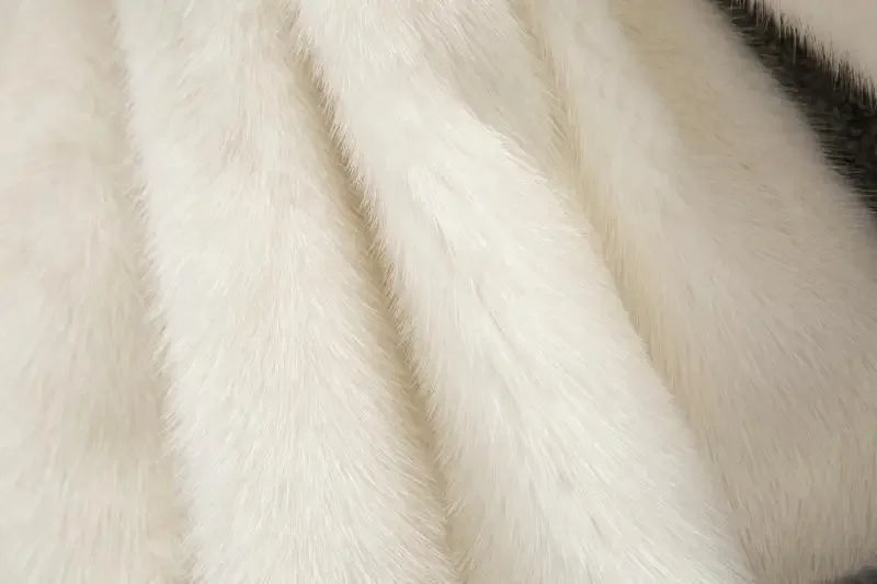 Hooded Loose Faux Fur Jacket Women Thick Autumn Winter Korean Maxi Coat Long Warm Luxury Fur Parkas Bontjas Furry Outerwear
