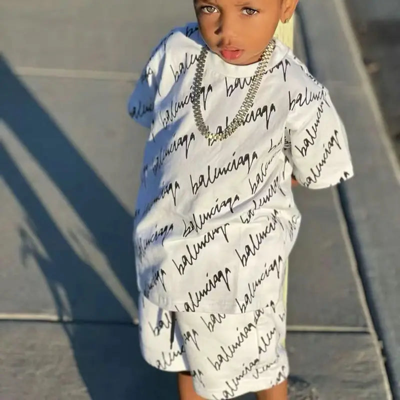 1-6Years Baby Boy Clothes Summer Short Sleeve T-shirt+Shorts Pants 2pcs/sets Toddler Kids Boys Casual Clothing Suits Loose 2023