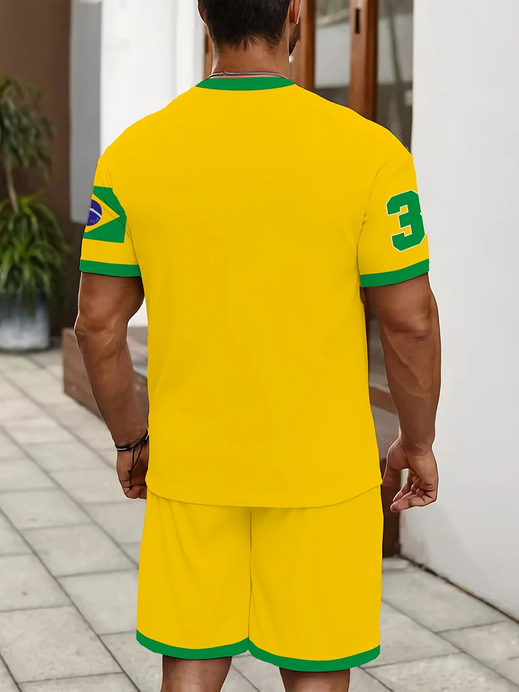 Men's Summer Sports T-Shirt Shorts Suit 2025 New Round Neck Breathable Sweat Jersey Outdoor Running Quick Dry Clothing