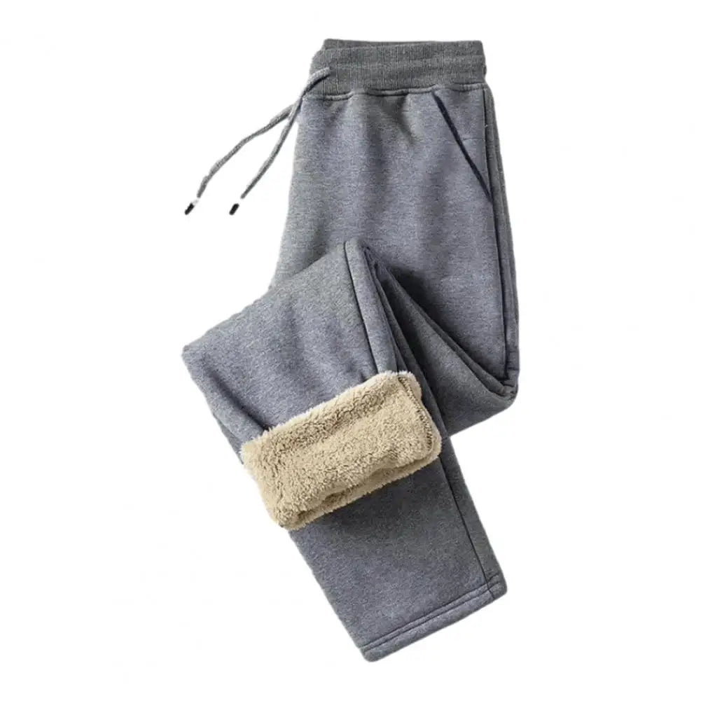 Winter Lambswool Warm Casual Pants Thick Plush Drawstring Men Sweatpants Fitness Jogging Pants Men Fleece Straight Trousers