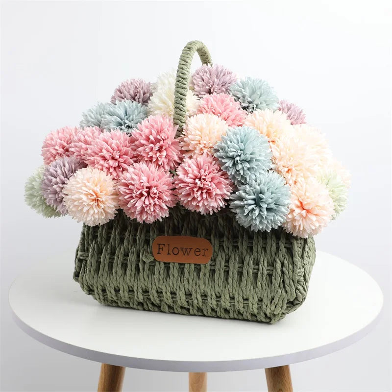 Artificial Flowers Hydrangea Bouquet Wedding Decoration Fake Flower Craft Home Room Vase Decor Accessories Center Table Ornament