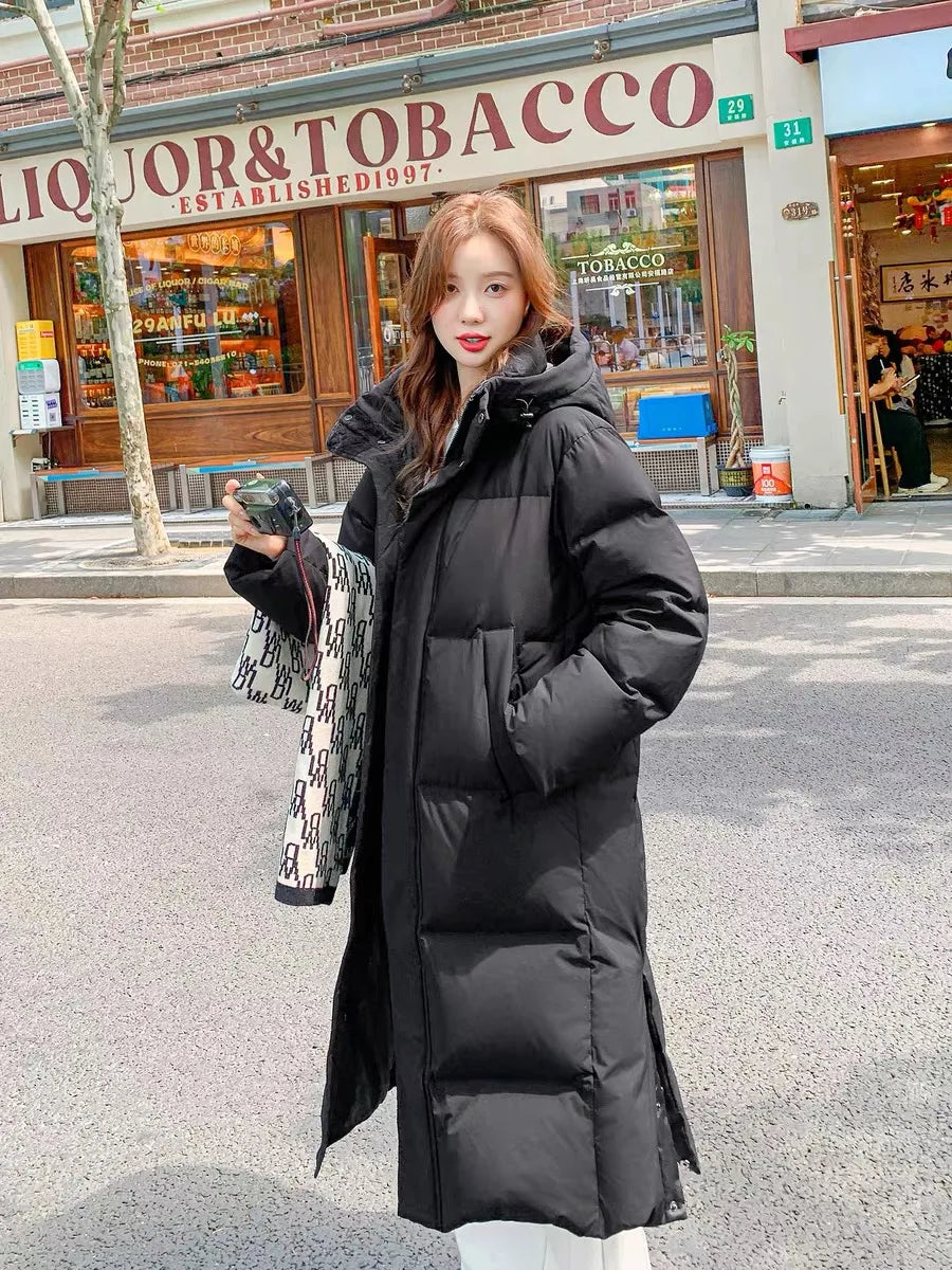 2025 Winter Women Jacket Coats Long Parkas Female Down Cotton Hooded Overcoat Thick Warm Jackets Windproof Casual Student Coat