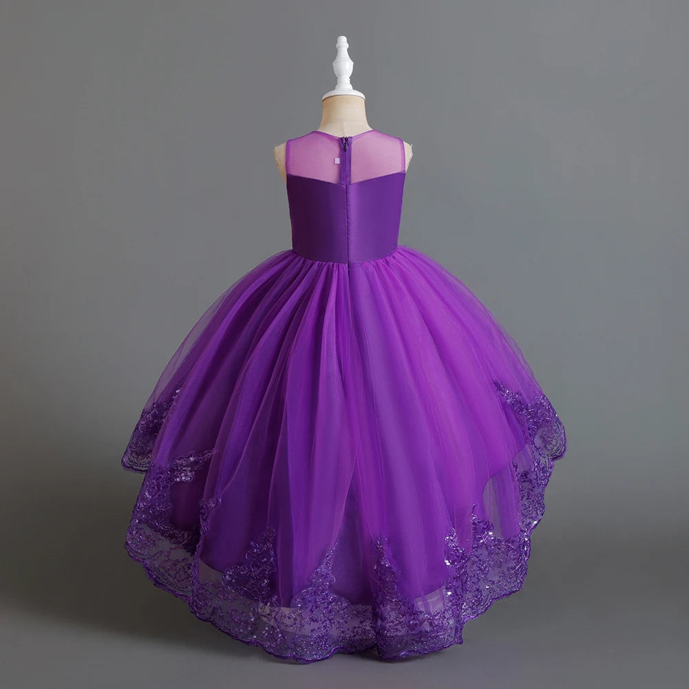 A train skirt Girl'S Sleeveless dresses  Tails Show dress Princess dress
