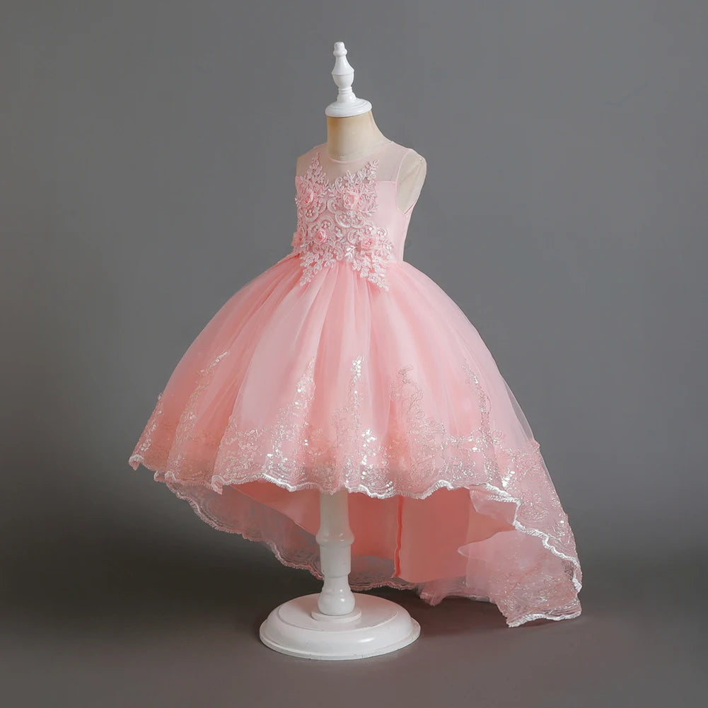 A train skirt Girl'S Sleeveless dresses  Tails Show dress Princess dress