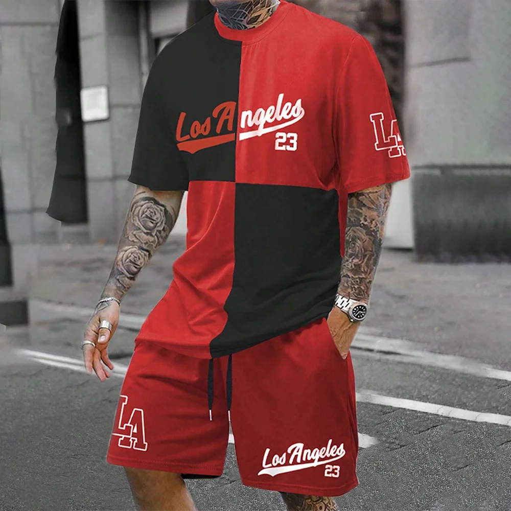 2024 New Fashion  3D Printed Men's Suit Oversized Clothing Short Sleeve Shorts Suit Men's Sportswear Summer Casual Suit