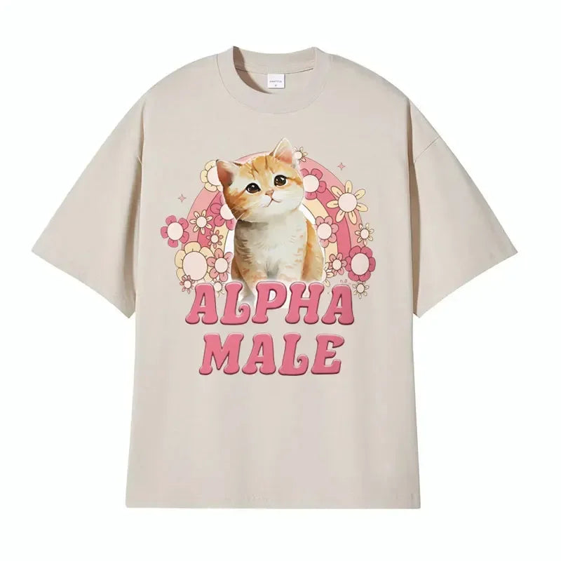 Cute Kitten Rainbow Graphic T-Shirt – Funny Cat Meme Streetwear Tee