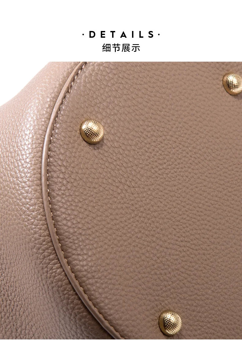 Luxury Top Handle Bag Women Crossbody Shoulder Bags Bucket Portable Tote Bag PU Leather Ladies Hand Bag Designer