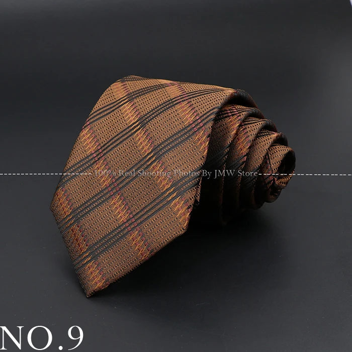 New Design Wedding Men Tie Brown Solid Striped Paisley Flower Neckties Men Business Dropshipping Groom Collar Accessories Gift