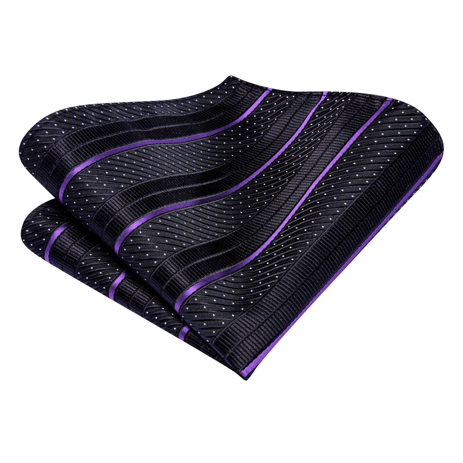 Hi-Tie Striped Black Purple Red Green Men Elegant Necktie Hanky Cufflinks for Tuxedo Fashion Classic Silk Luxury Tie for Man