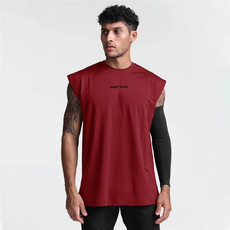 Summer Fashion Fitness Tank Top Men Sports Vest Gym Clothing Bodybuilding Muscle Exercise Running Quick Dry Sleeveless T-Shirt