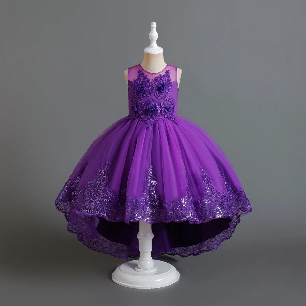 A train skirt Girl'S Sleeveless dresses  Tails Show dress Princess dress