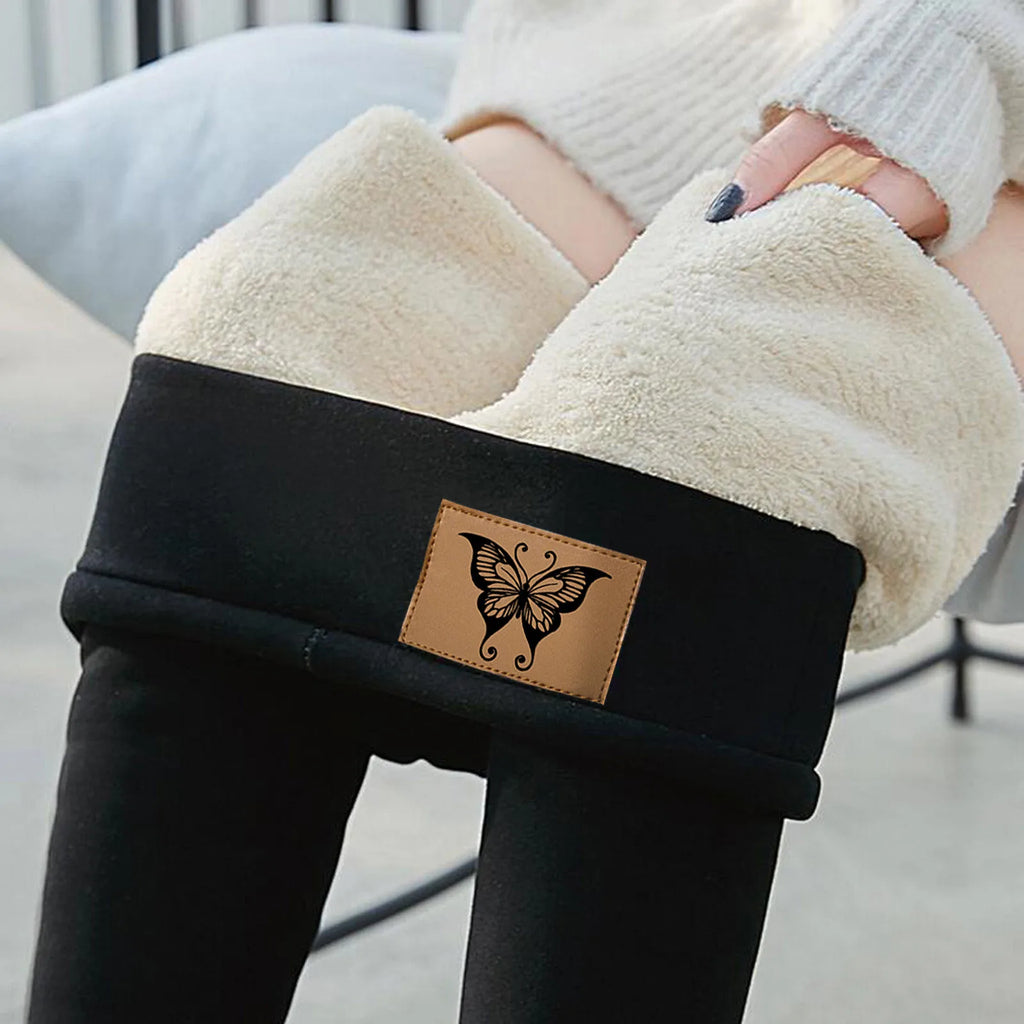 Winter Women Leggings Fleece Lined Velvet Keep Warm Pants High Waist Leggings Solid Color Comfortable Stretchy Thermal Trousers