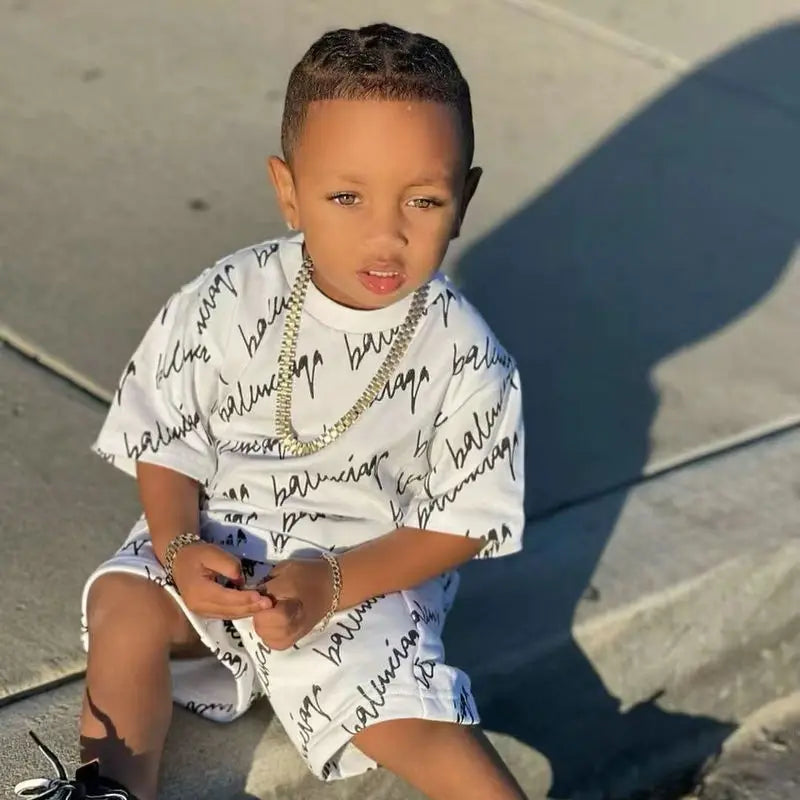 1-6Years Baby Boy Clothes Summer Short Sleeve T-shirt+Shorts Pants 2pcs/sets Toddler Kids Boys Casual Clothing Suits Loose 2023