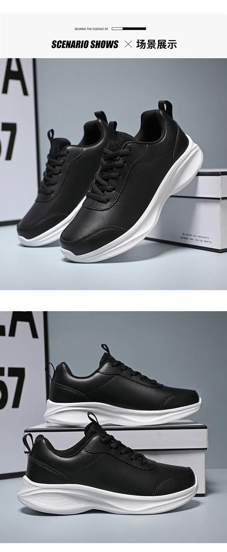 Women Men Shoes 2024 Autumn PU Leather Men's Sneakers Non-slip Casual Footwear Trainer Men Tenis Masculino Zapatillas Hombre