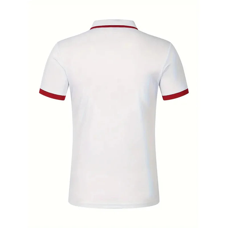 Summer Men's Short sleeved Polo Shirt Business Casual Collar T-shirt Plus Size Breathable Top European and American Plus size