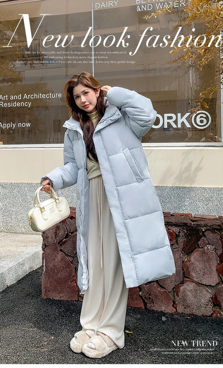 2025 Winter Women Jacket Coats Long Parkas Female Down Cotton Hooded Overcoat Thick Warm Jackets Windproof Casual Student Coat