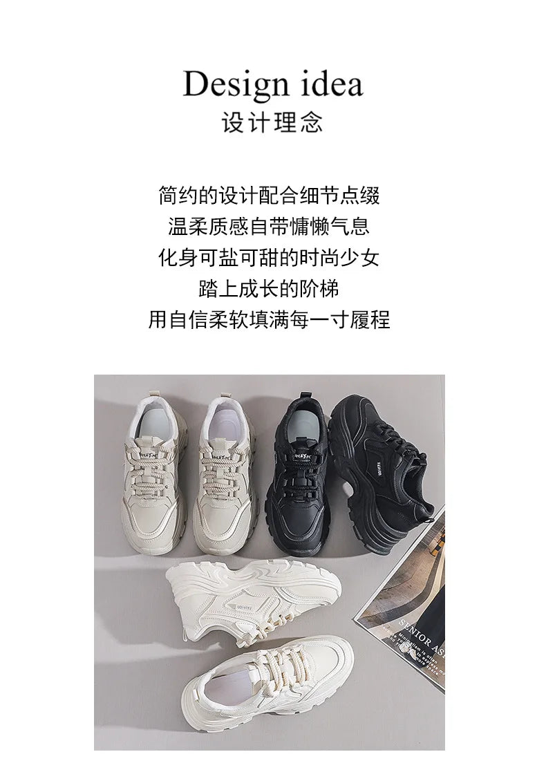 Sneakers for Women Autumn New Style, Korean Version Versatile Thick-Soled Single Shoes, Sports Shoes Running Casual Shoes