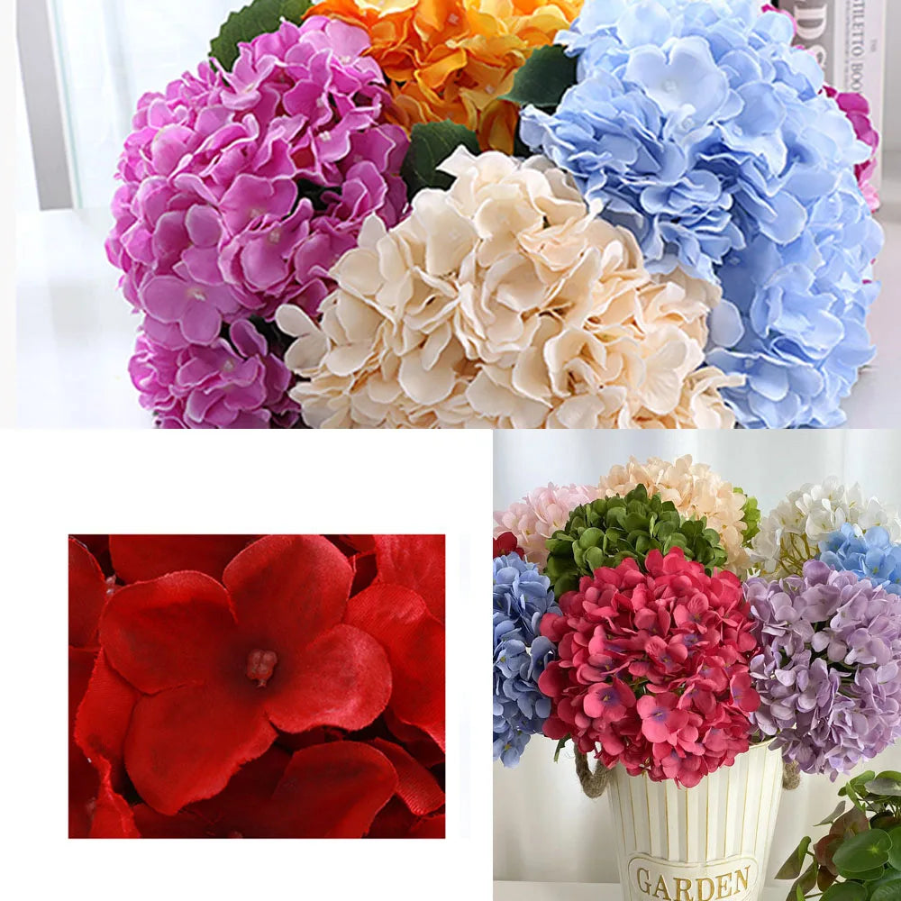 58cm Beautiful Silk Artificial Flowers Hydrangea bouquet for Home Party Wedding living room   decoration accessories