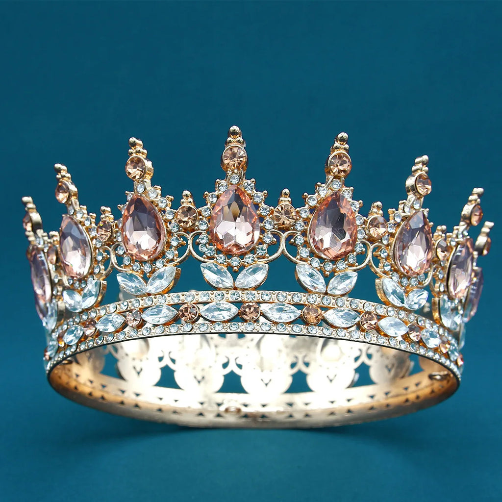 Baroque Crystal Tiaras And Crowns Rhinestone Prom Diadem Headband Crown Bridal Wedding Hair Accessories Jewelry Crown Tiara Gift