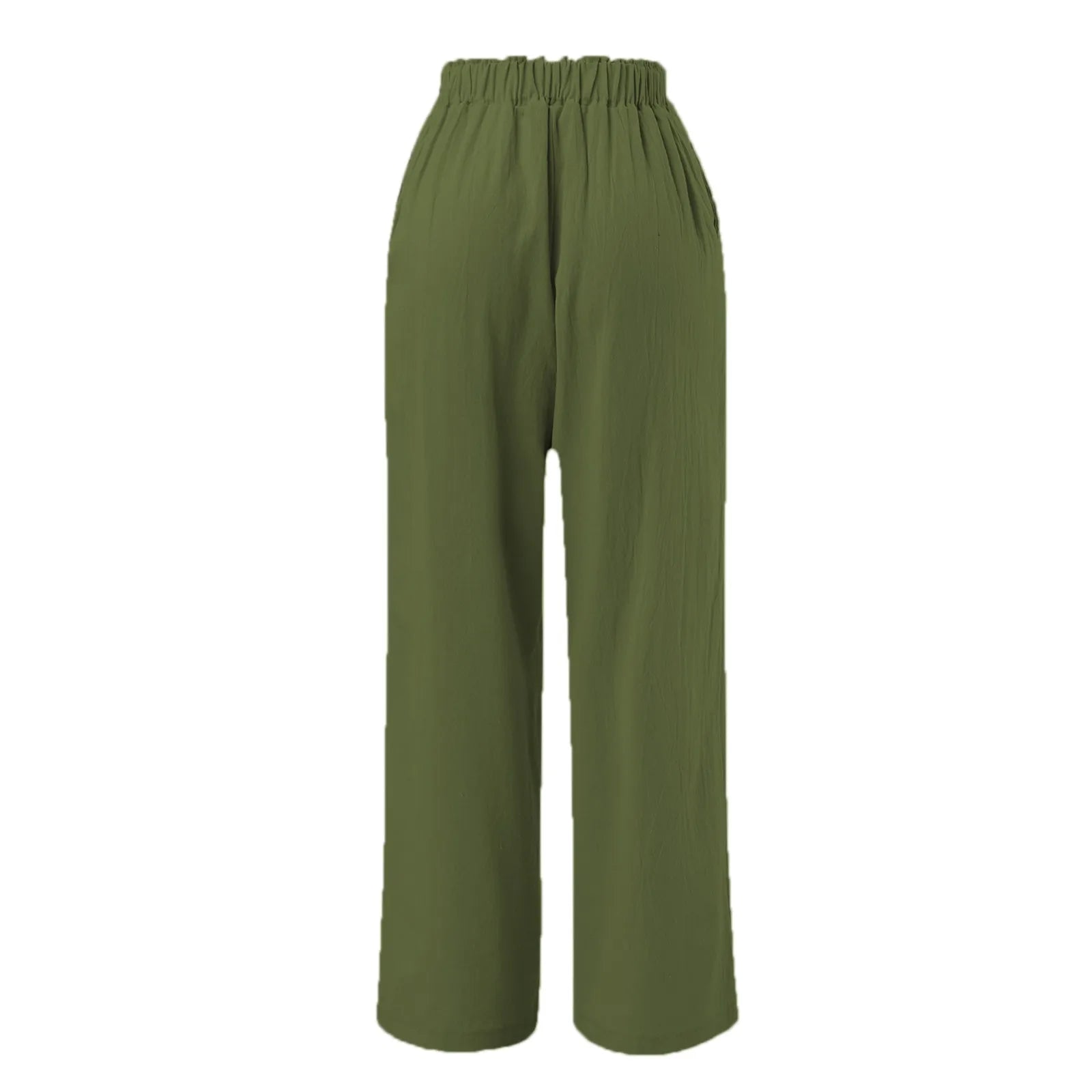 Pants For Women Summer Autumn Flowy Cotton Wide Leg Palazzo Pants Long Slacks High Waist Button Trousers Female Trousers