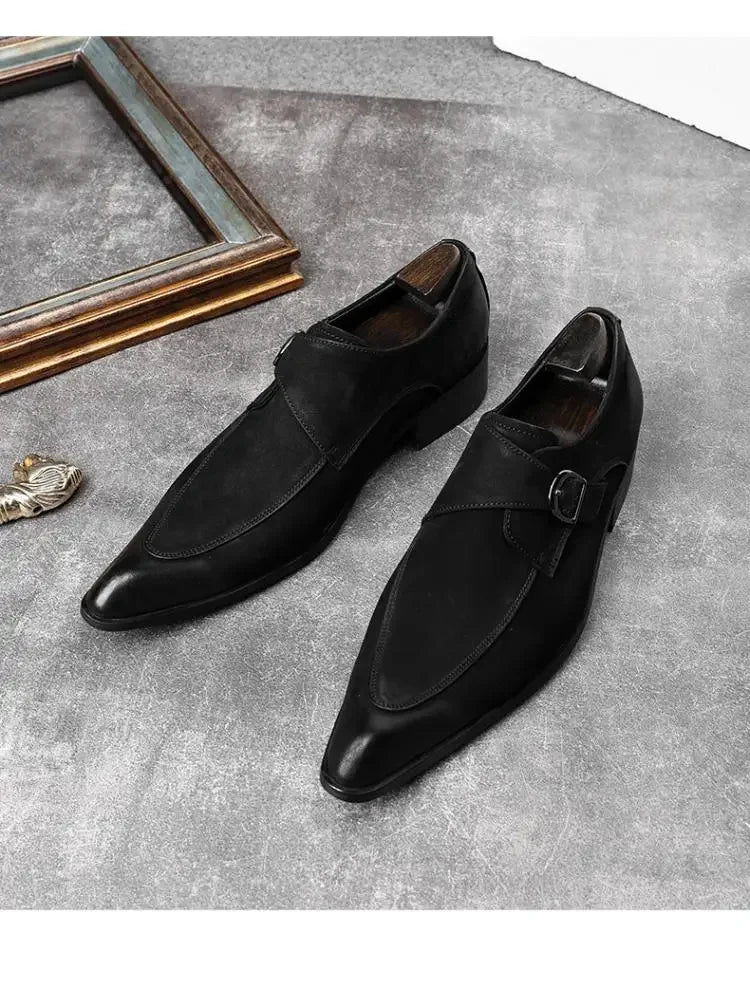 Men's Luxury Suede Cowhide Loafers – British Trend Handmade Business Shoes