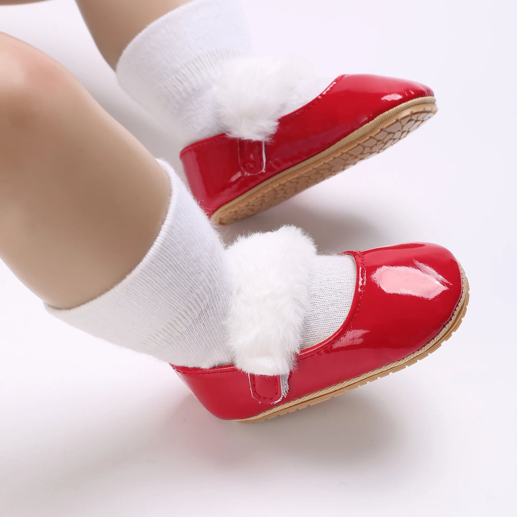 Cute White Lace Baby Girl Princess shoes  Baby Moccasins Moccs Shoes Bow Fringe Rubber Soled Non-slip Footwear Crib Shoes