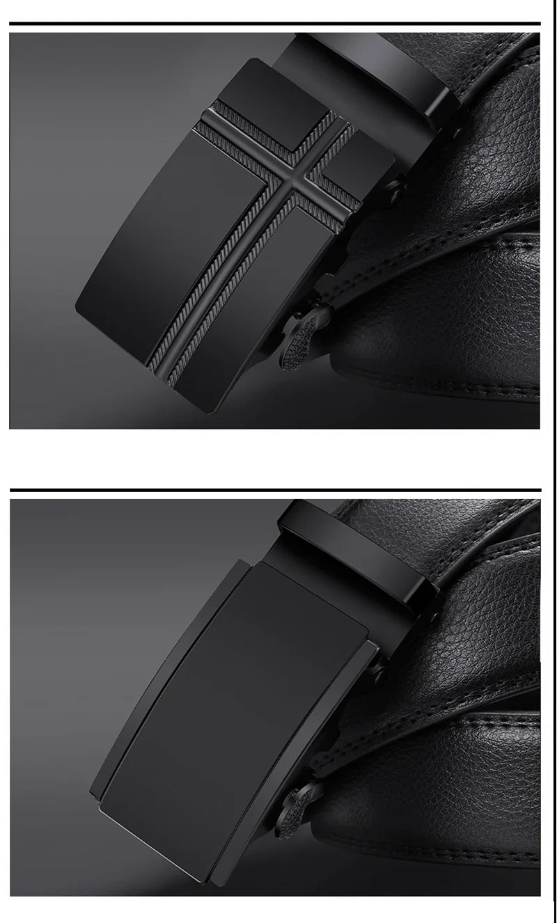 Famous Style Male Metal Automatic Buckle Brand Belt Men Genuine Luxury Leather Men's business Belts for Men Strap dropshipping
