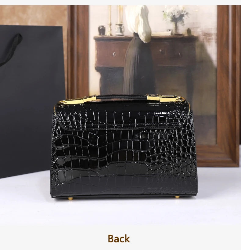 2025 New Fashion Crocodile Pattern Handbag High-End Sensation Unique Small Retro Shoulder Crossbody Bag Versatile Stylish Mini