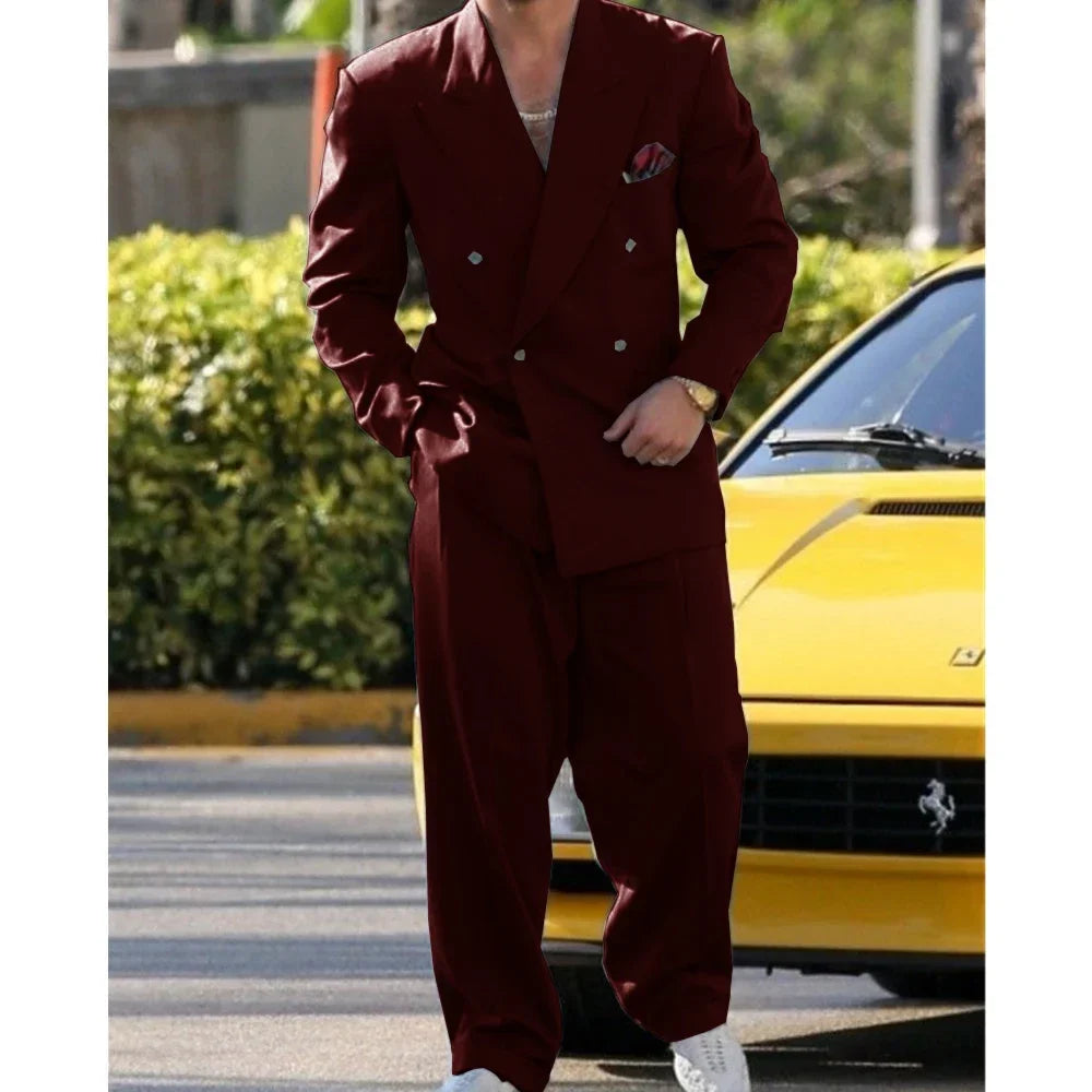 2024 Formal Suit for Men Wedding Luxury Fashion Suit Dress  2 Piece Modern Men's Suits Men Clothing Terno Masculino Completo