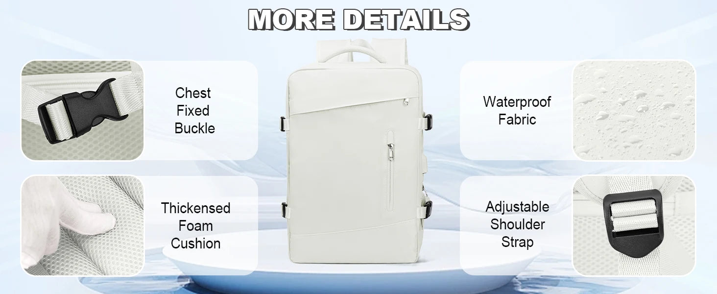 Travel Backpack, Flight Approved Carry On Backpack for Women Men, Expandable Large Luggage Backpack Business Weekender Daypack