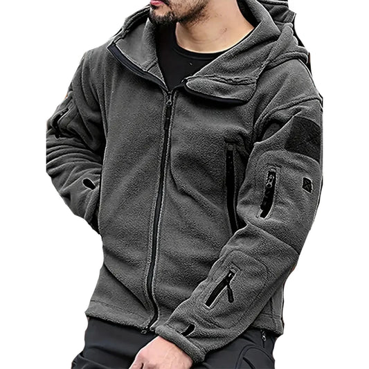 Men's Winter Warm Fleece Wool Windproof Waterproof Hiking Jacket Outdoor Hooded Ski Mountaineering Jacket
