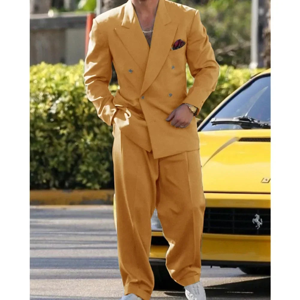 2024 Formal Suit for Men Wedding Luxury Fashion Suit Dress  2 Piece Modern Men's Suits Men Clothing Terno Masculino Completo