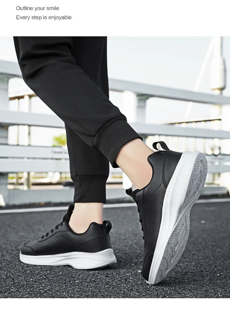 Women Men Shoes 2024 Autumn PU Leather Men's Sneakers Non-slip Casual Footwear Trainer Men Tenis Masculino Zapatillas Hombre