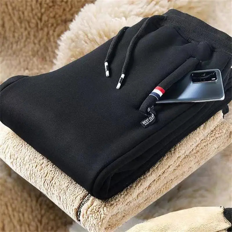 Winter Warm Pants Men's Thick Thermal Trousers Men Fitness Jogging Drawstring Pants Male Sweatpants M-5Xl