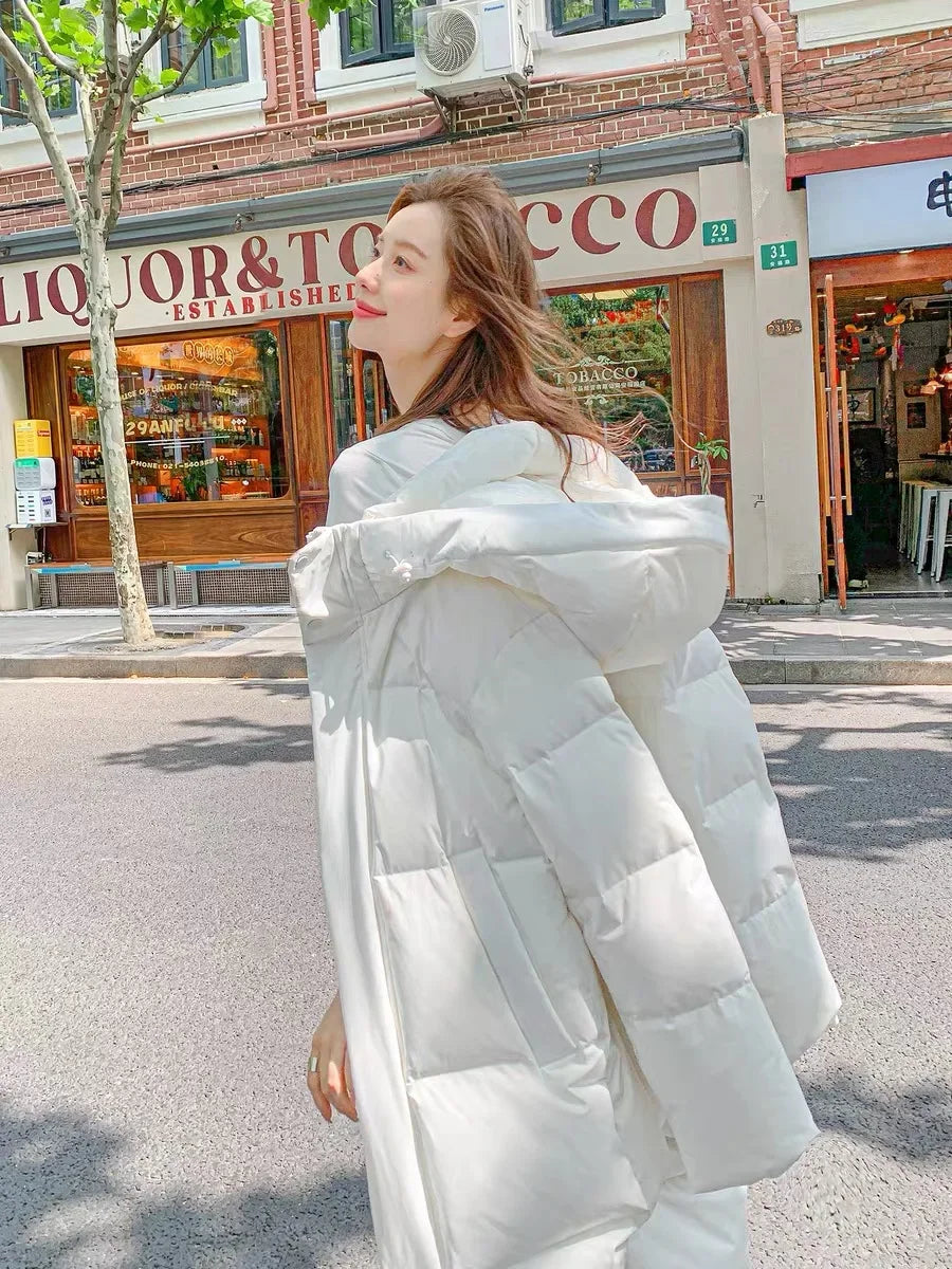 2025 Winter Women Jacket Coats Long Parkas Female Down Cotton Hooded Overcoat Thick Warm Jackets Windproof Casual Student Coat