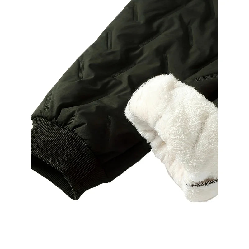 Winter Plush Pants for Men's Thickened Windproof Pants for Lamb Velvet Cold-proof and Warm Men's Casual Pants Baggy Gift