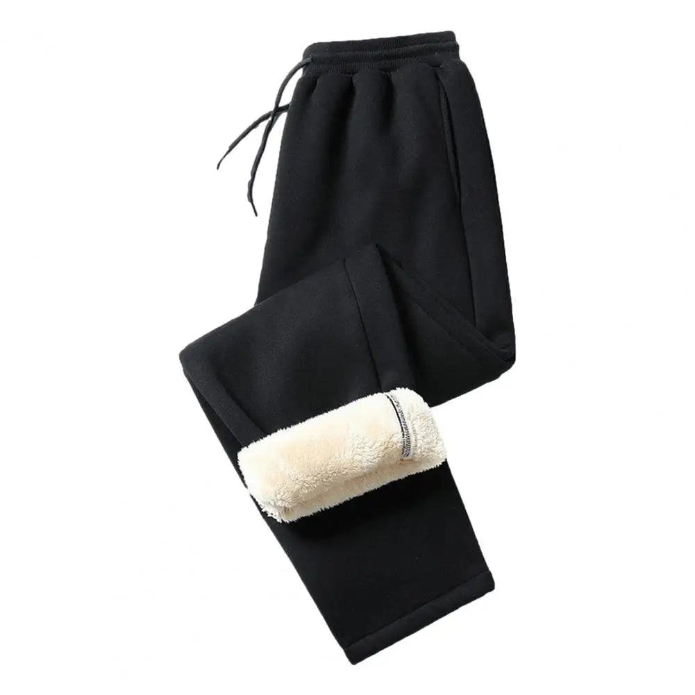 Winter Lambswool Warm Casual Pants Thick Plush Drawstring Men Sweatpants Fitness Jogging Pants Men Fleece Straight Trousers