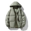 Men's Winter Thick Hooded Jacket - Warm Padded Coat, Youth Fashion Loose Fit Windproof Parka Outerwear