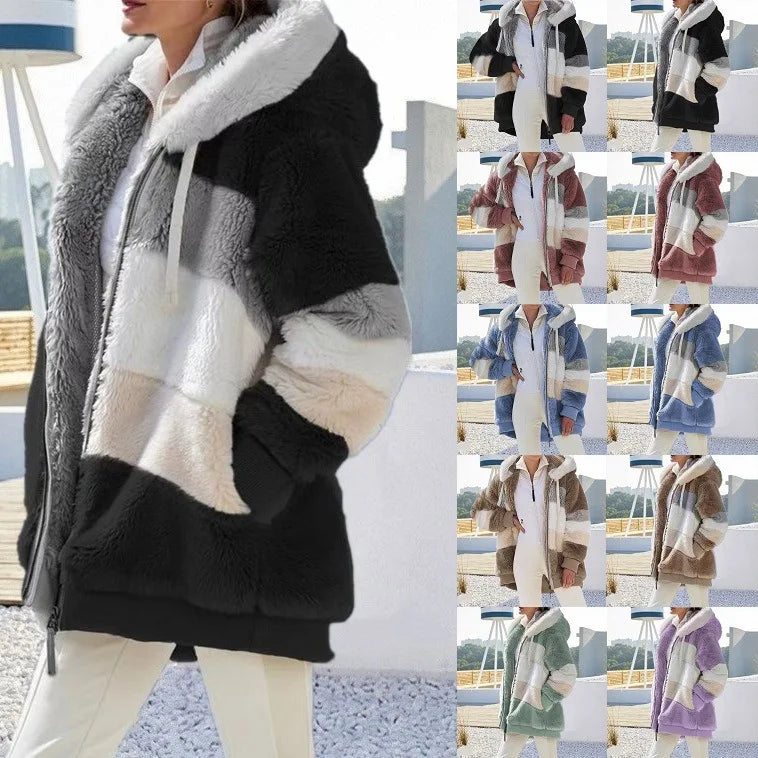 2025 Women's Warm Coats Jackets for Autumn Winter Long Jacket Warm Thick Fleece Faux Fur Coat Plush Teddy Woman Fur Coat Female