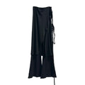 KUSAHIKI Street Thread Knitted Casual Buckle Split Tie Half Body Skirt Pants Two Piece Set for Women