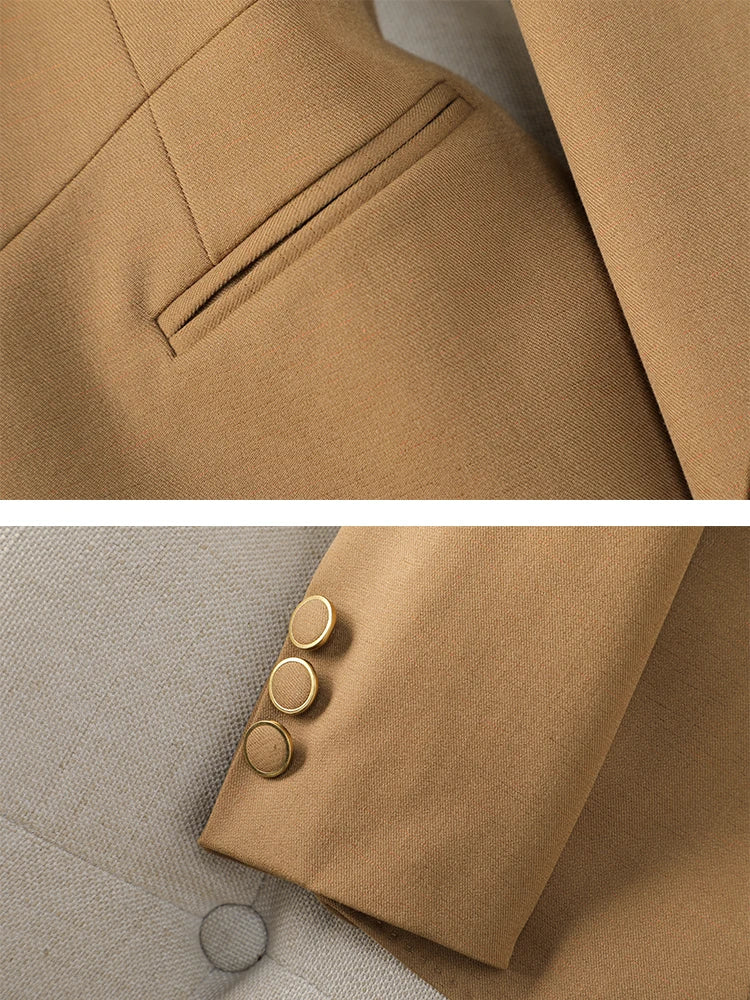 Office Ladies Formal Pant Suit 2 Piece Set Women Green Khaki Red Female Long Sleeve Business Work Wear Blazer Jacket And Trouser