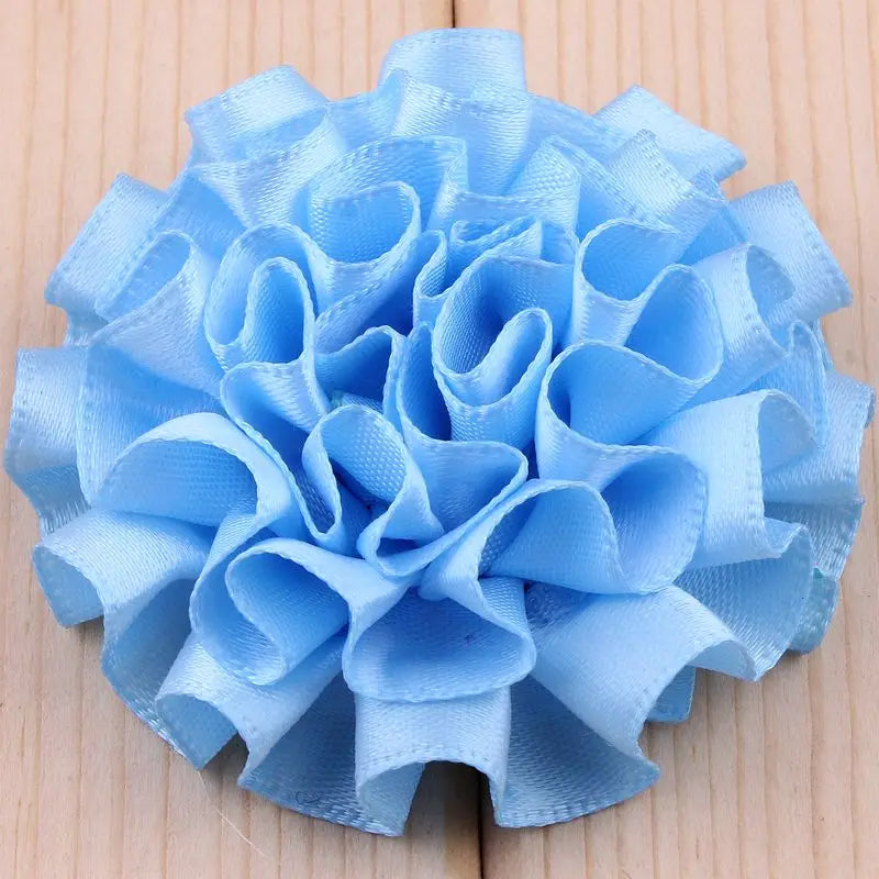 10PCS 5.5CM  Satin Artificial Lace Fabric Wedding Dress  Chiffon Flowers Bride Clothes Headwear Decoration