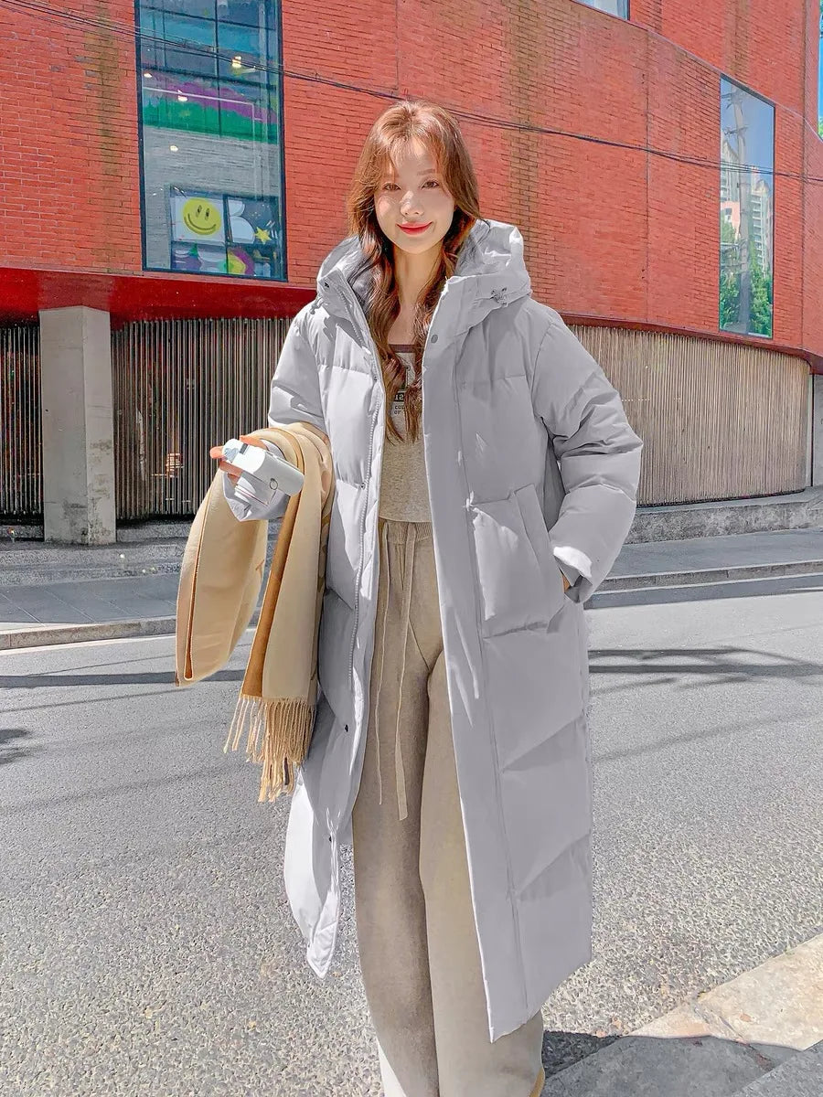 2025 Winter Women Jacket Coats Long Parkas Female Down Cotton Hooded Overcoat Thick Warm Jackets Windproof Casual Student Coat