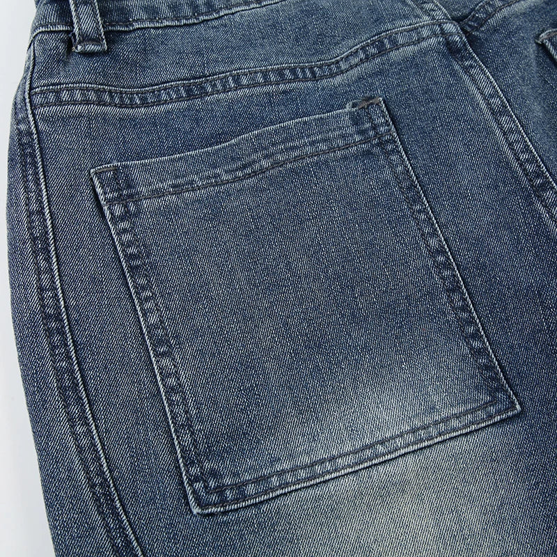 IAMSURE Y2K Casual Slim Pockets Jeans Flare Pants Basic Low Waisted Boot Cut Pants Women 2025 Spring Autumn Streetwear Ladies