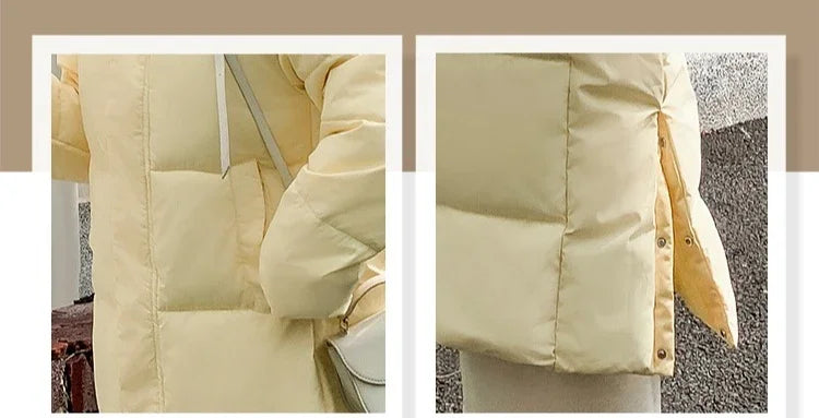 2025 Winter Women Jacket Coats Long Parkas Female Down Cotton Hooded Overcoat Thick Warm Jackets Windproof Casual Student Coat